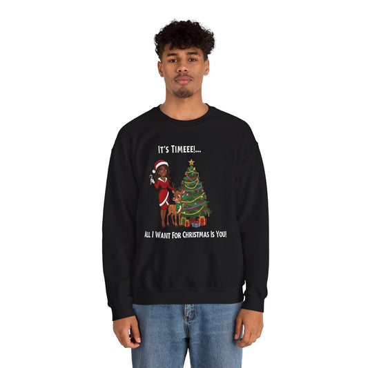 All I Want For Christmas (Dark Tone) Unisex Ugly Christmas Sweatshirt