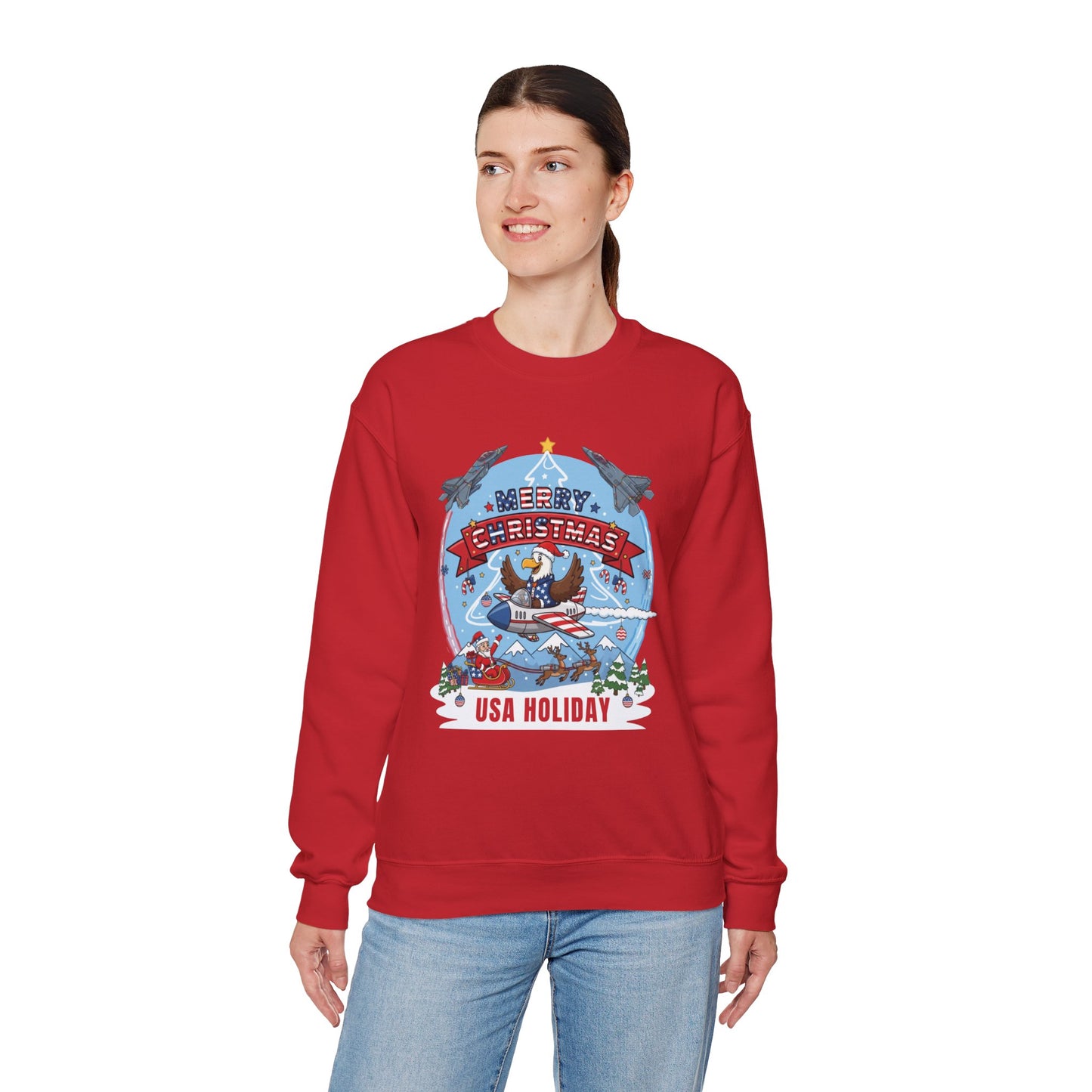 USA Holiday Unisex Ugly Christmas Sweatshirt