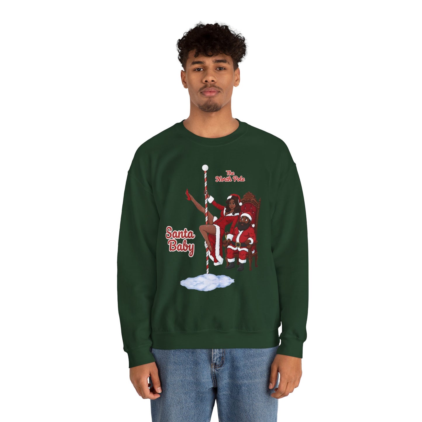 Santa Baby (Dark Tone) Unixsex Ugly Christmas Sweatshirt