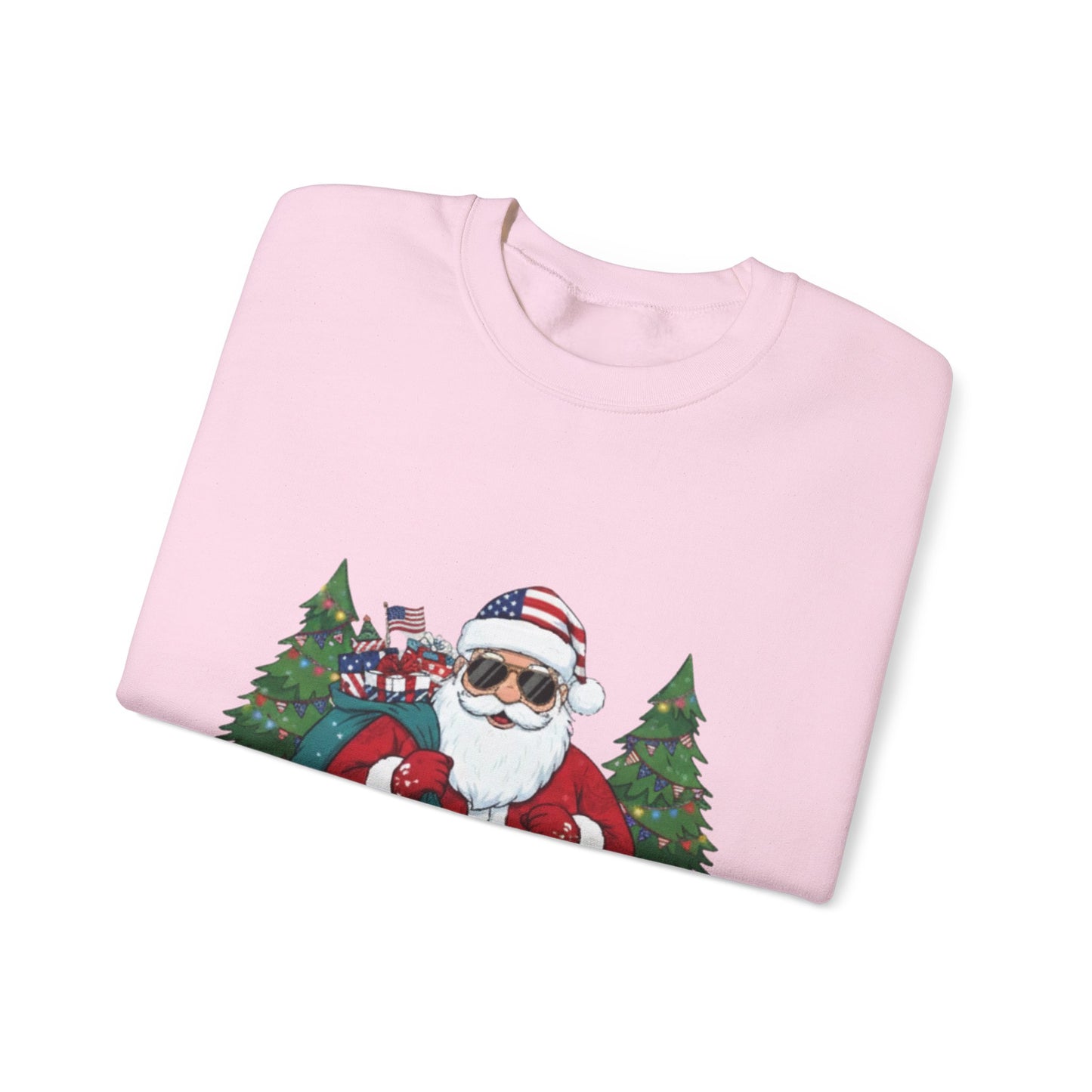 Stars, Stripes & Christmas Lights Unisex Ugly Sweatshirt