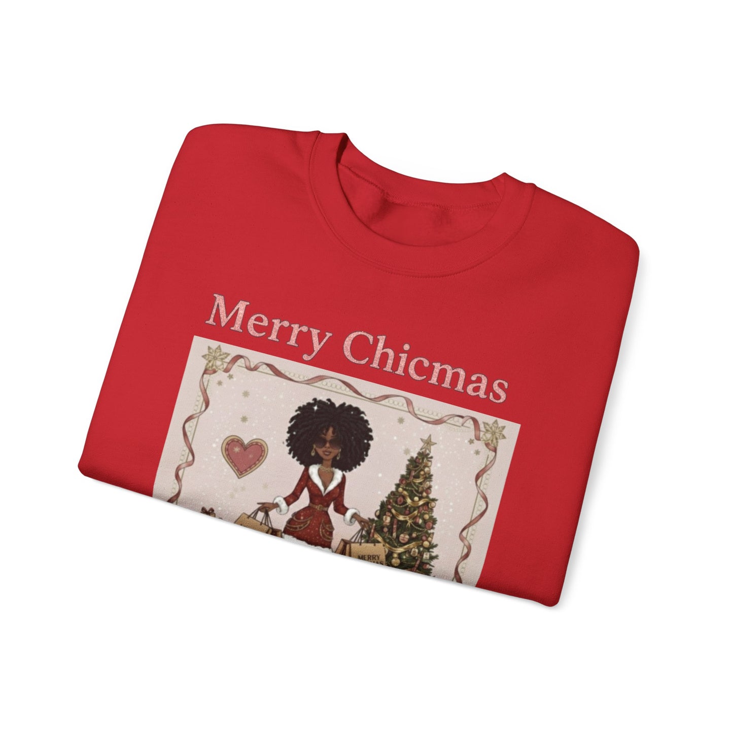 Merry Chicmas (Dark Tone) Unisex Ugly Christmas Sweatshirt