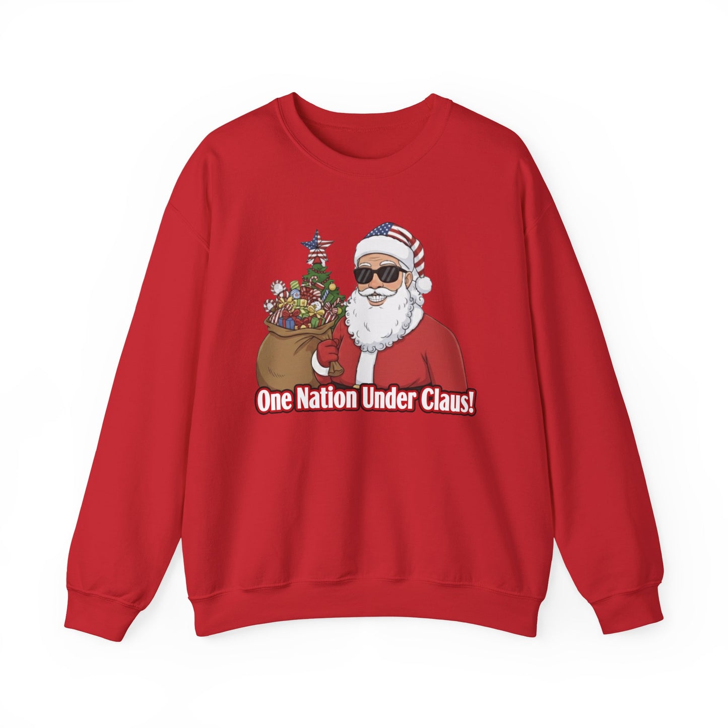 One Nation Under Claus Unisex Ugly Christmas Sweatshirt