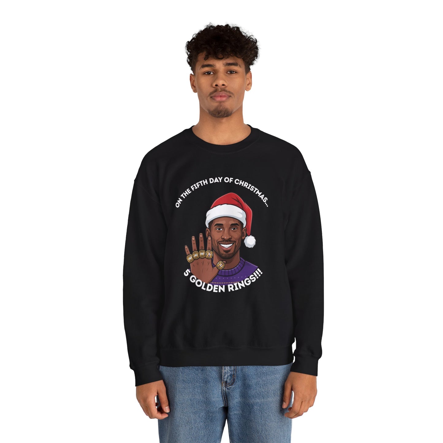 Kobe Bryant 5 Golden Rings Unisex Ugly Christmas Sweatshirt