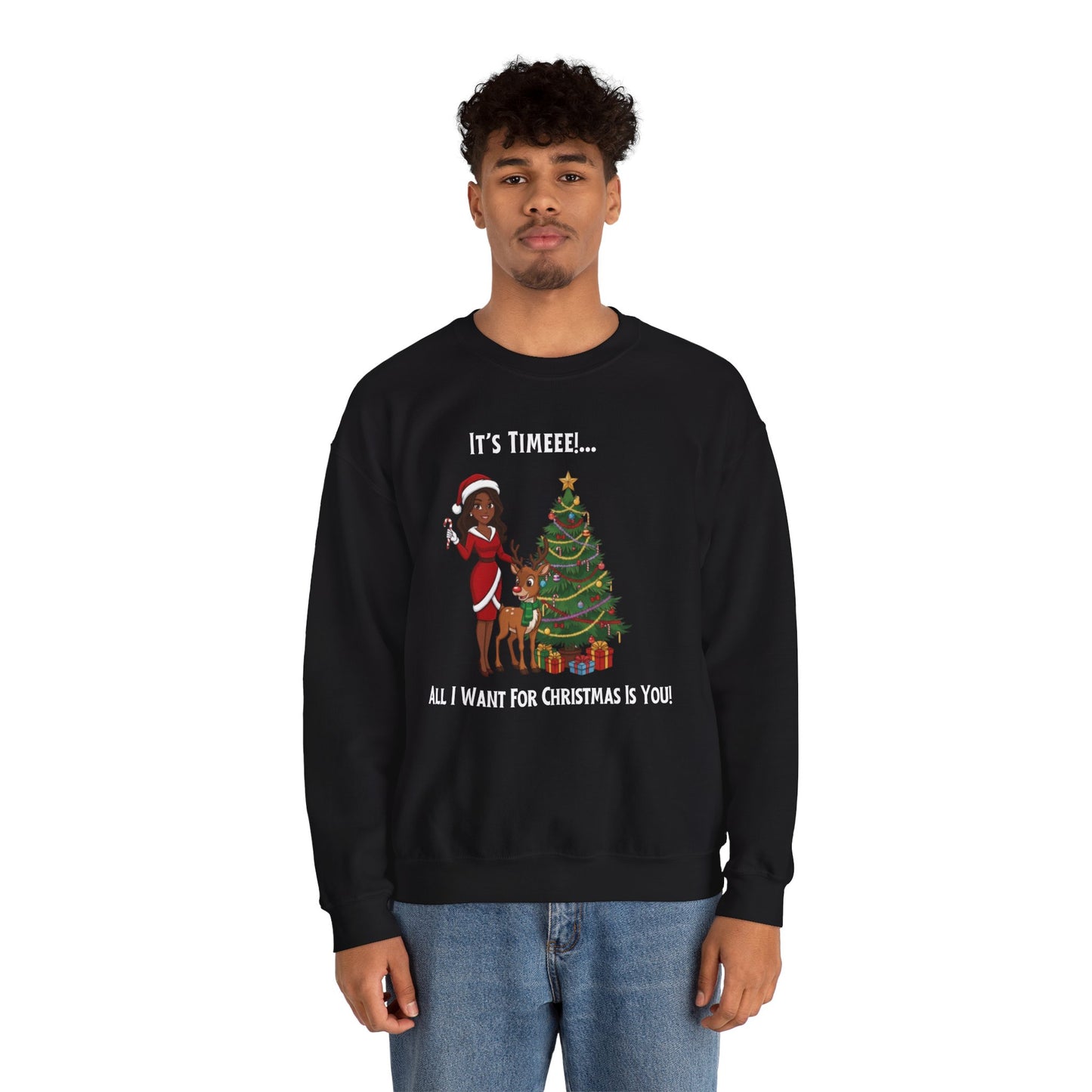 All I Want For Christmas (Dark Tone) Unisex Ugly Christmas Sweatshirt