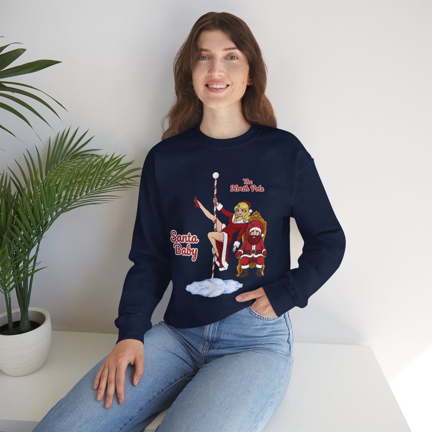 Santa Baby (Light Tone) Unisex Ugly Christmas Sweatshirt