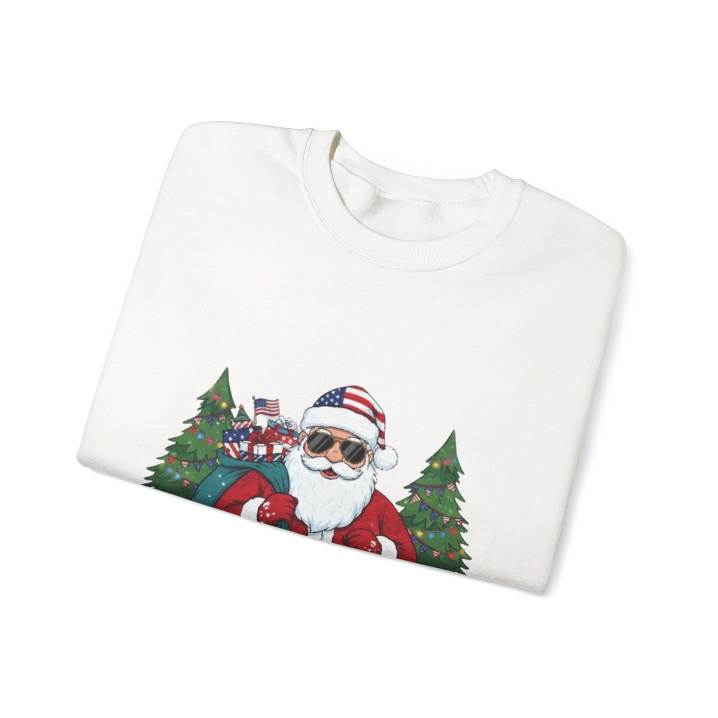 Stars, Stripes & Christmas Lights Unisex Ugly Sweatshirt