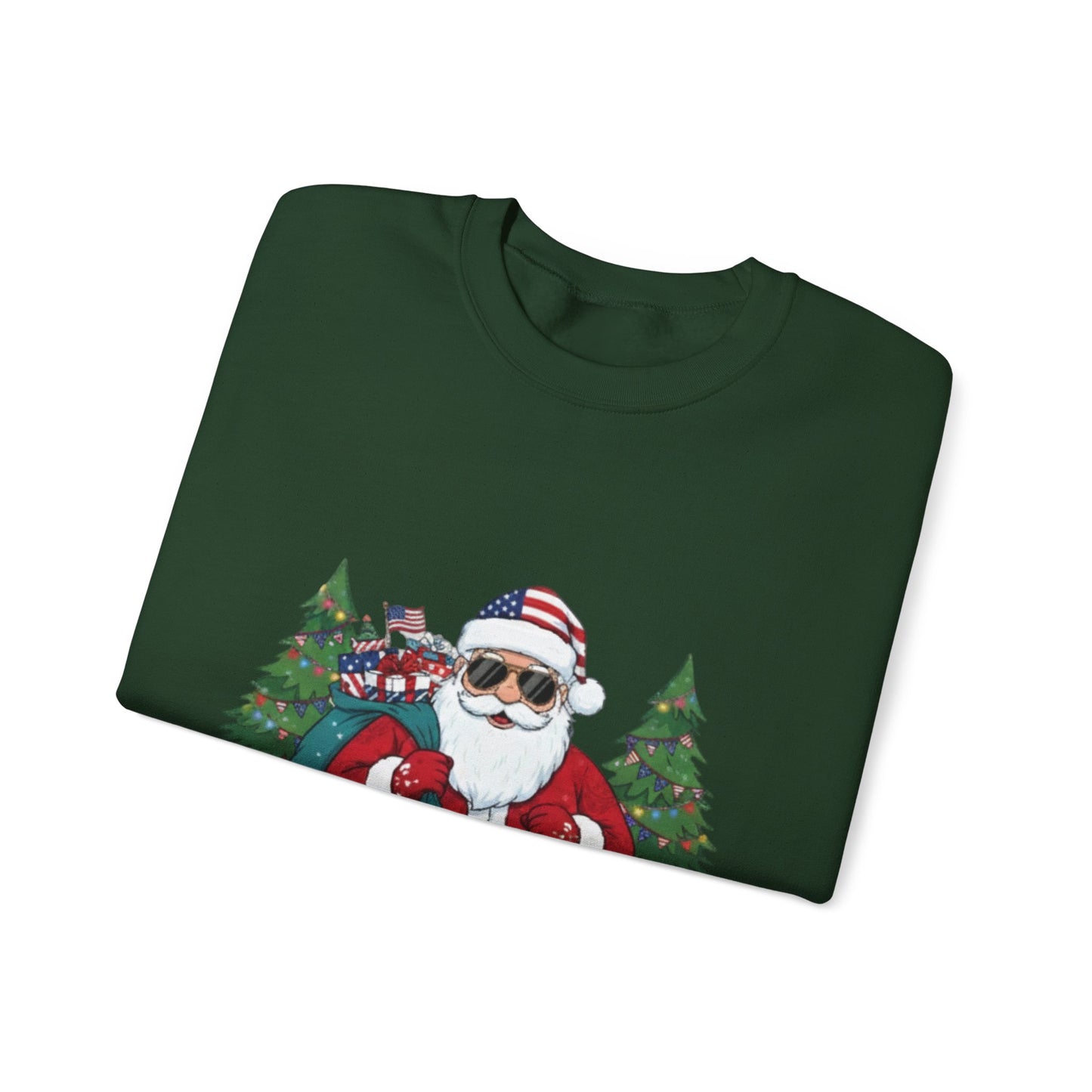 Stars, Stripes & Christmas Lights Unisex Ugly Sweatshirt