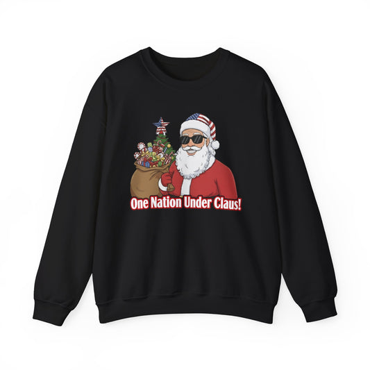 One Nation Under Claus Unisex Ugly Christmas Sweatshirt