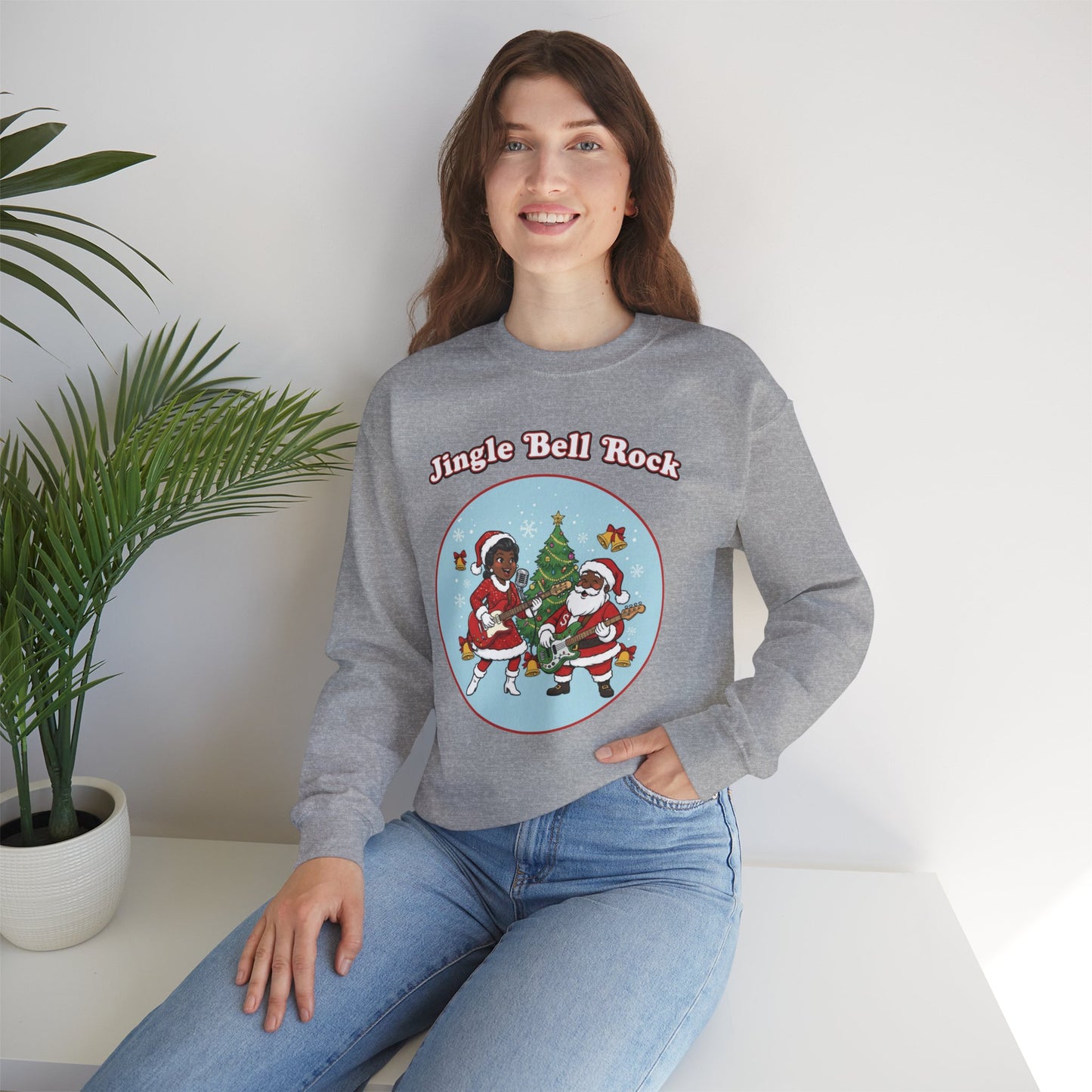 Jingle Bell Rock (Dark Tone) Unisex Ugly Christmas Sweatshirt