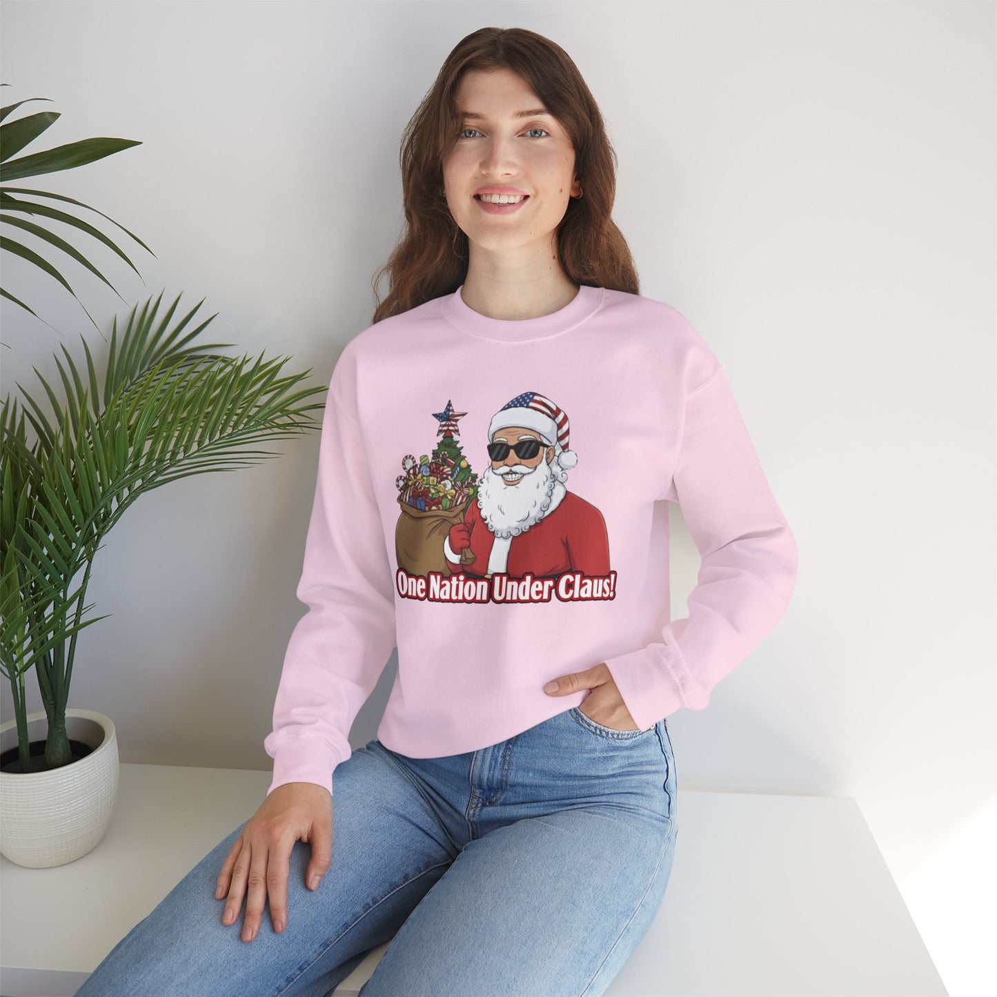 One Nation Under Claus Unisex Ugly Christmas Sweatshirt
