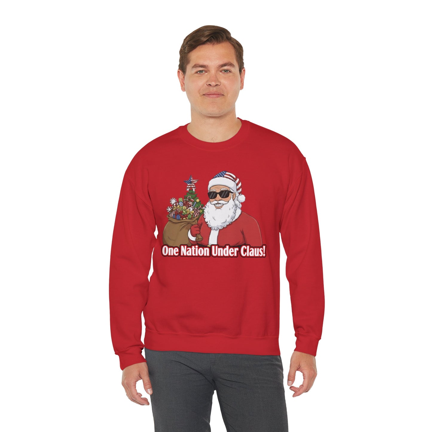 One Nation Under Claus Unisex Ugly Christmas Sweatshirt