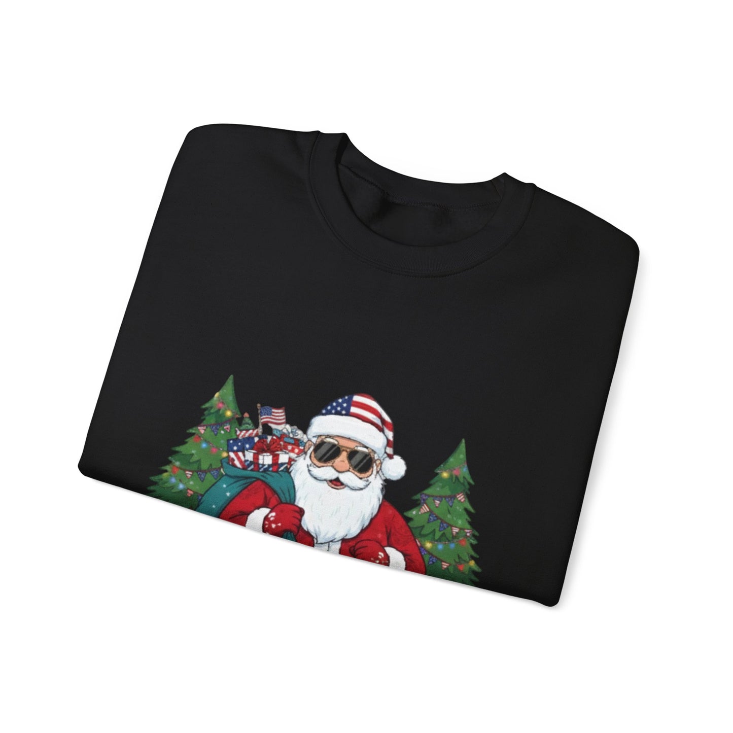 Stars, Stripes & Christmas Lights Unisex Ugly Sweatshirt
