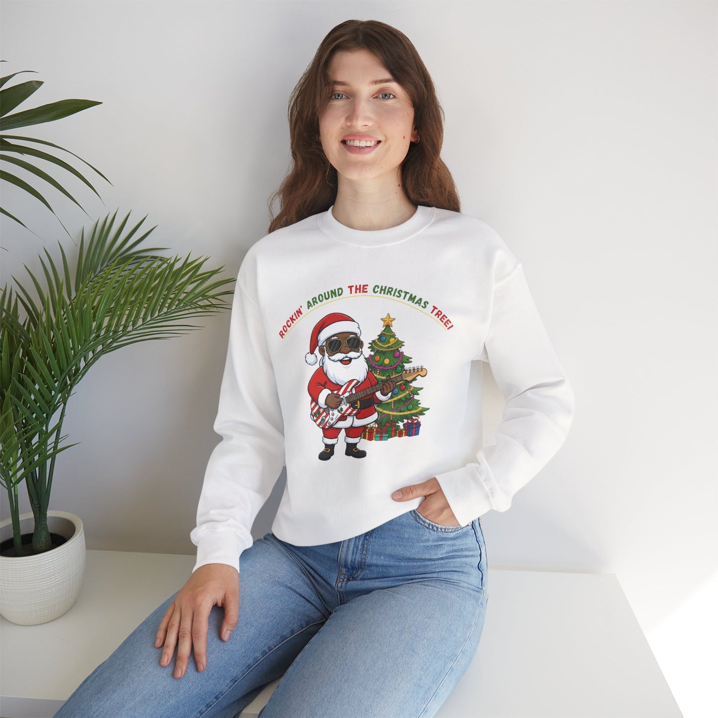 Rocking Around (Dark Tone) Unisex Ugly Christmas Sweatshirt