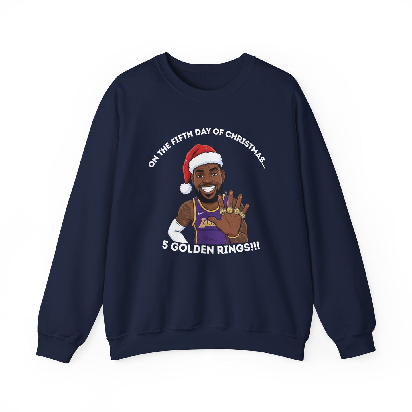 Lebron James 5 Golden Rings Unisex Ugly Christmas Sweatshirt