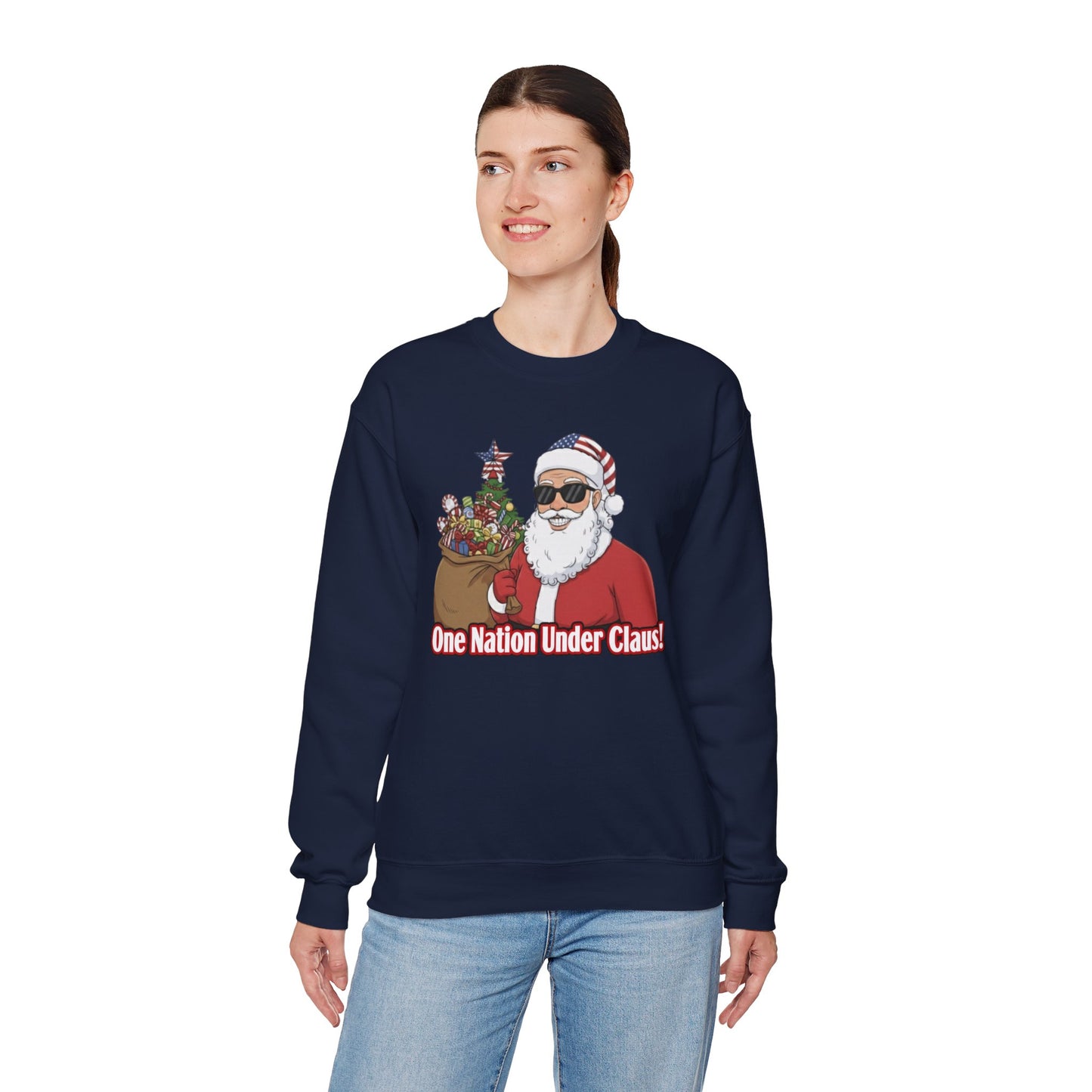 One Nation Under Claus Unisex Ugly Christmas Sweatshirt