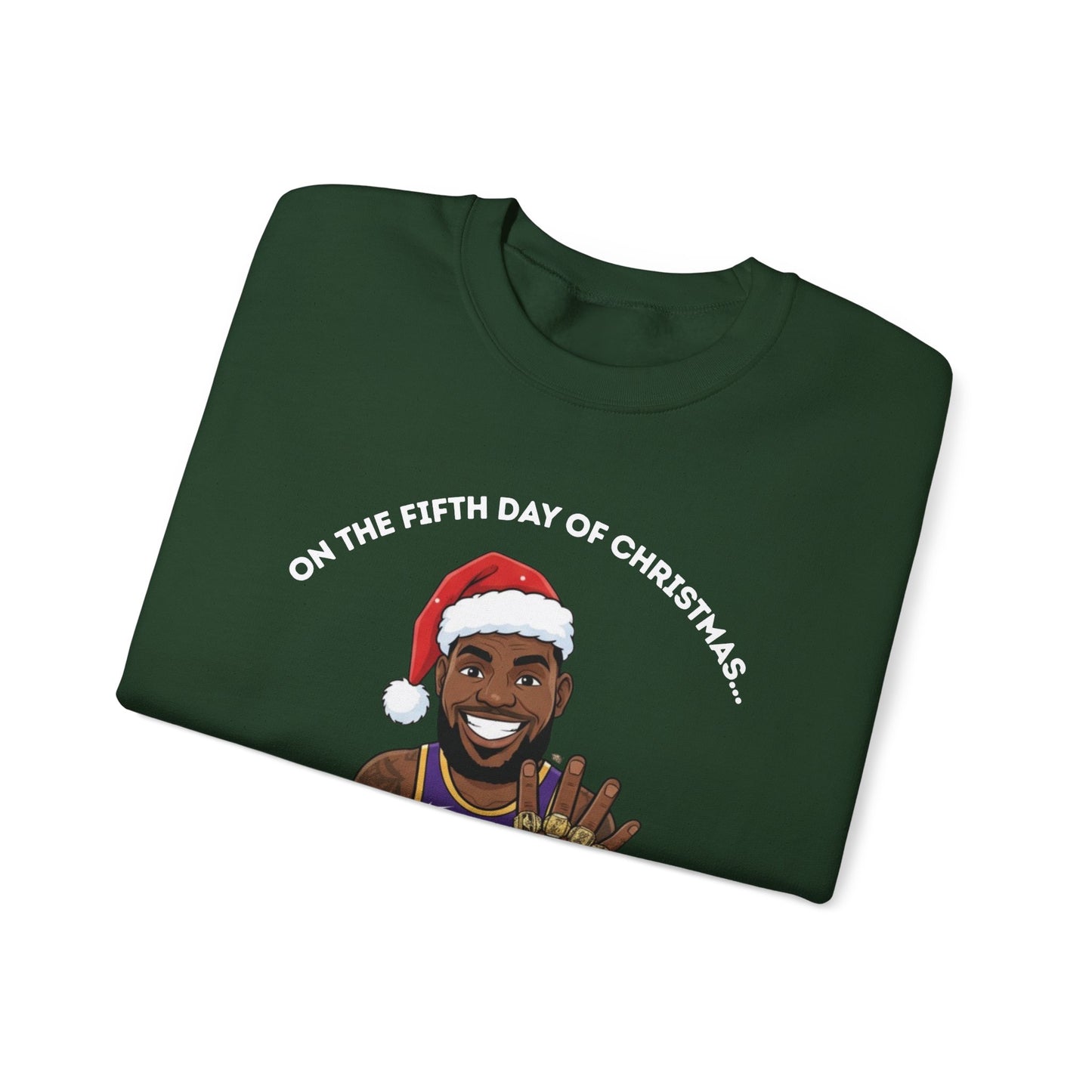Lebron James 5 Golden Rings Unisex Ugly Christmas Sweatshirt