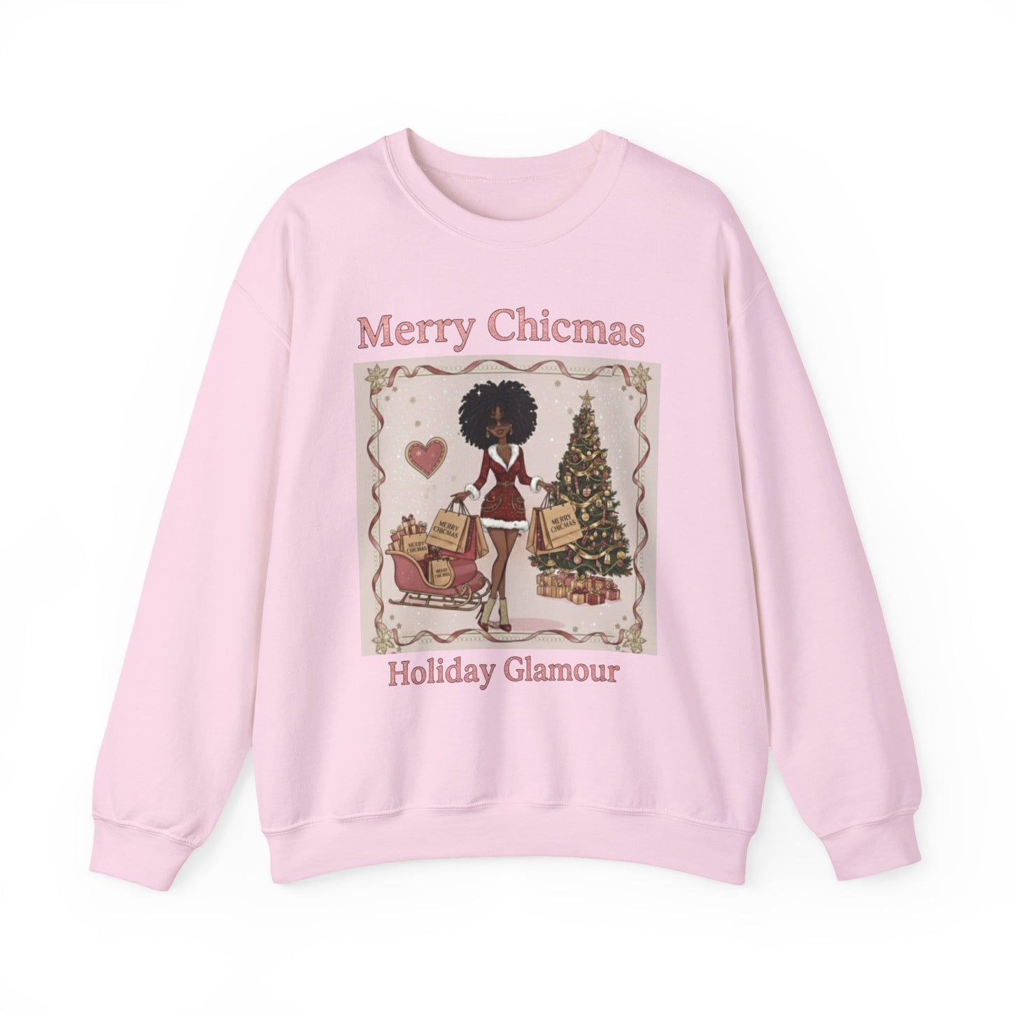 Merry Chicmas (Dark Tone) Unisex Ugly Christmas Sweatshirt