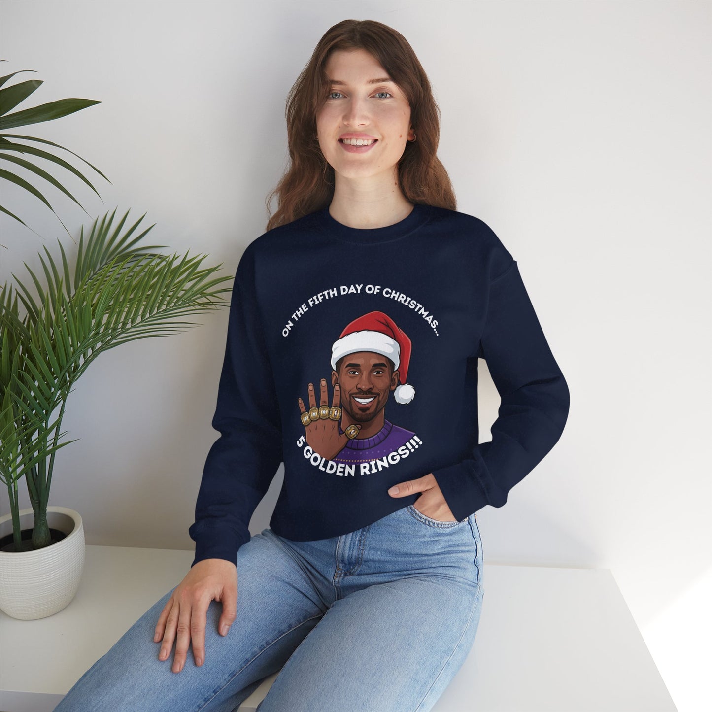 Kobe Bryant 5 Golden Rings Unisex Ugly Christmas Sweatshirt