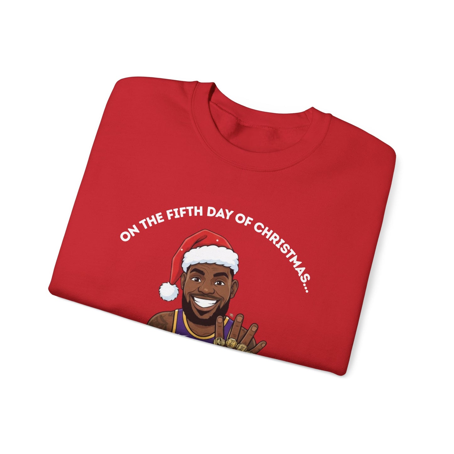 Lebron James 5 Golden Rings Unisex Ugly Christmas Sweatshirt
