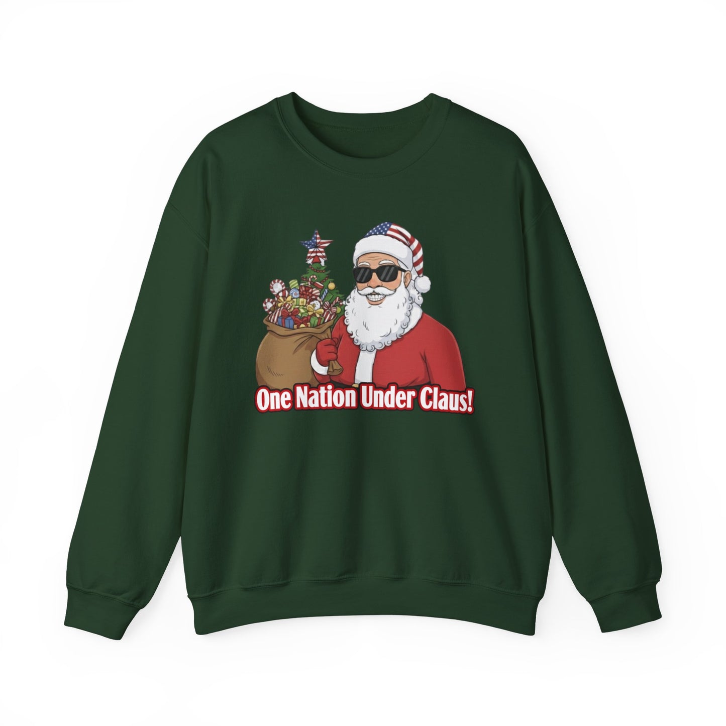 One Nation Under Claus Unisex Ugly Christmas Sweatshirt