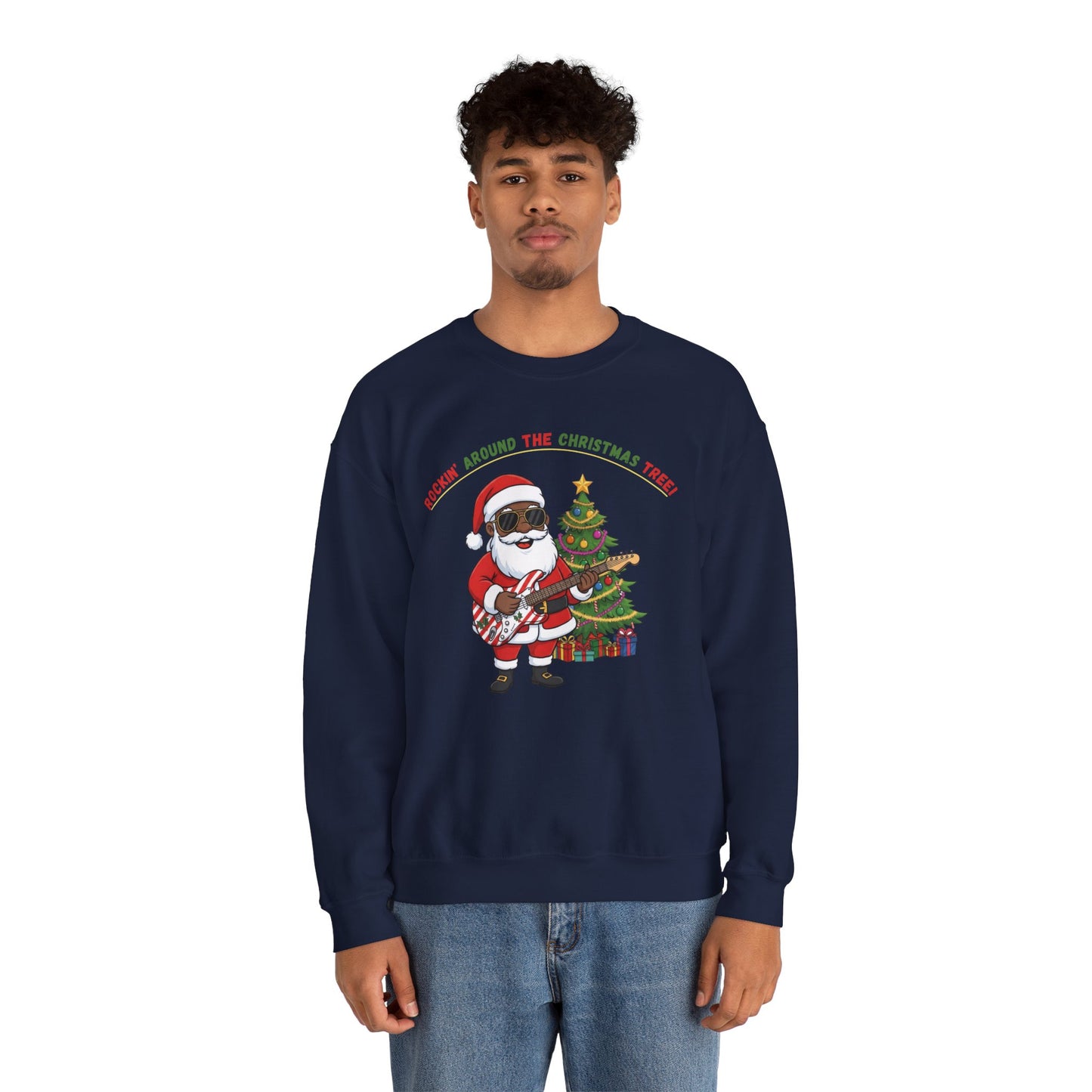 Rocking Around (Dark Tone) Unisex Ugly Christmas Sweatshirt