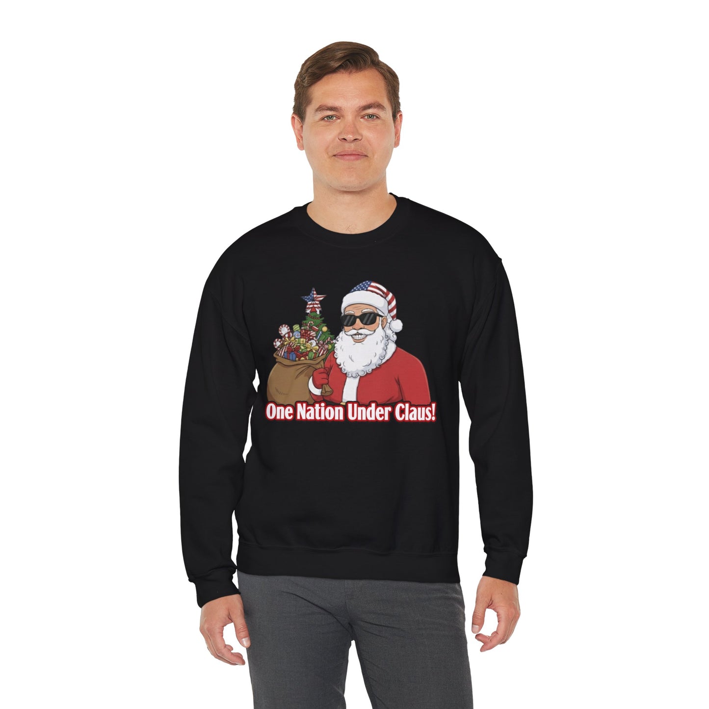 One Nation Under Claus Unisex Ugly Christmas Sweatshirt