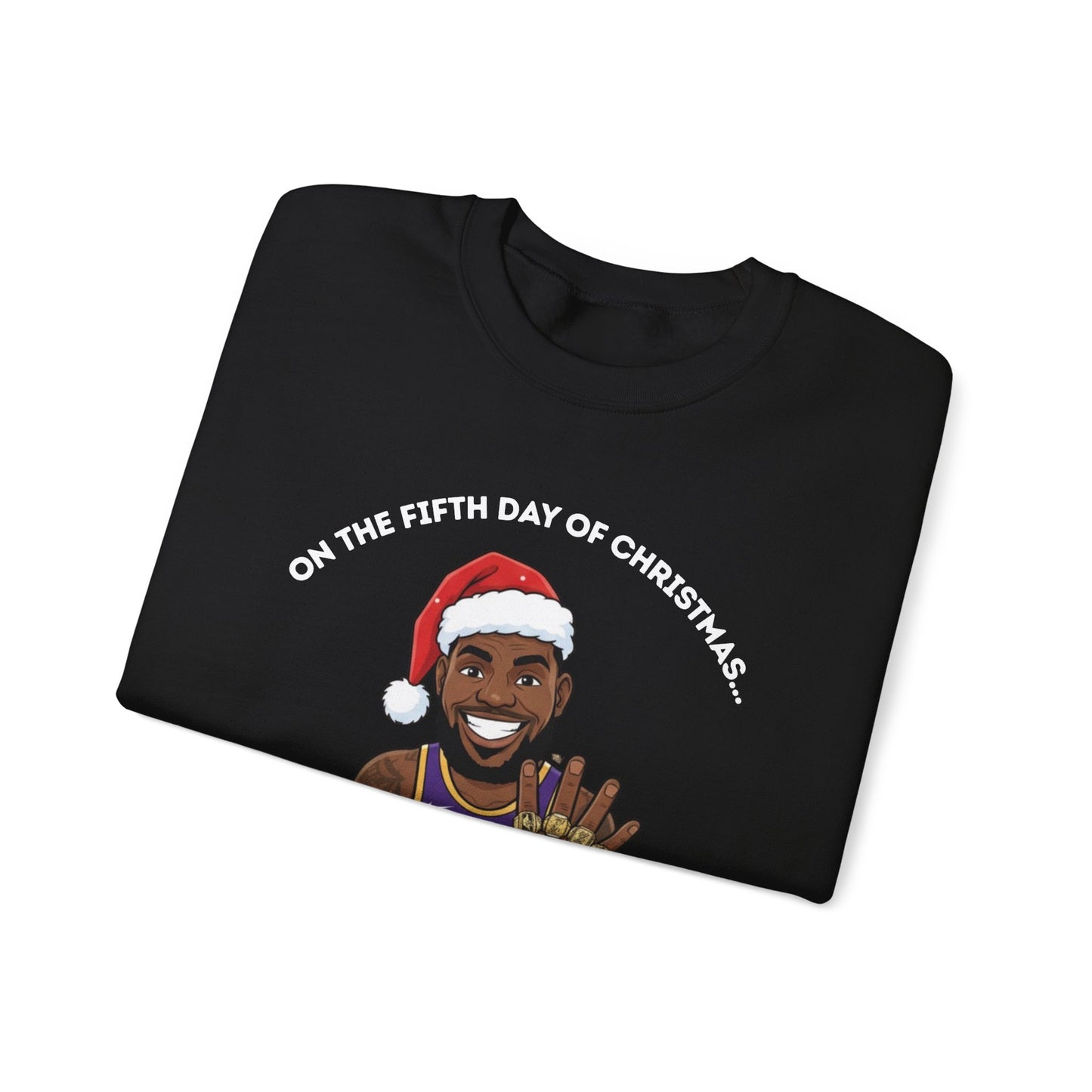 Lebron James 5 Golden Rings Unisex Ugly Christmas Sweatshirt