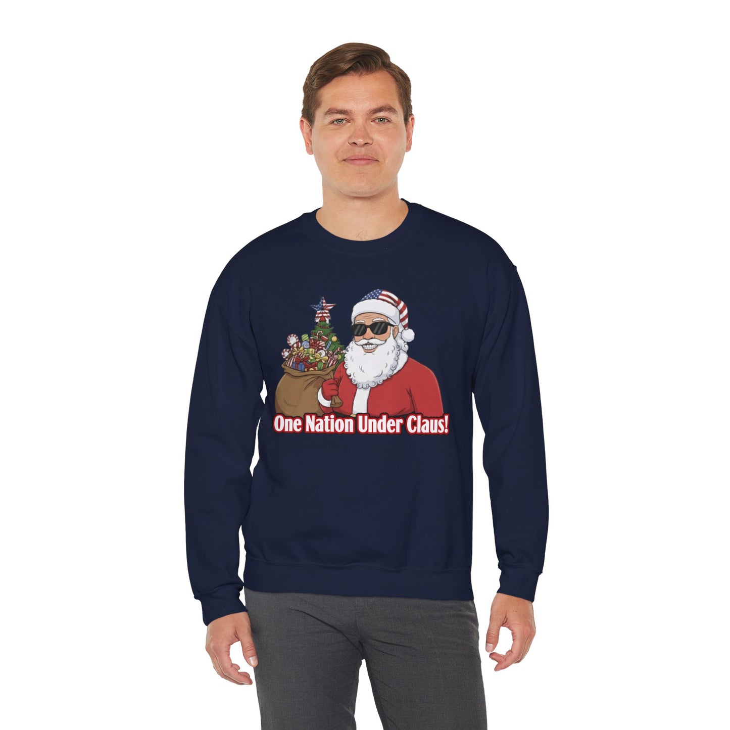 One Nation Under Claus Unisex Ugly Christmas Sweatshirt