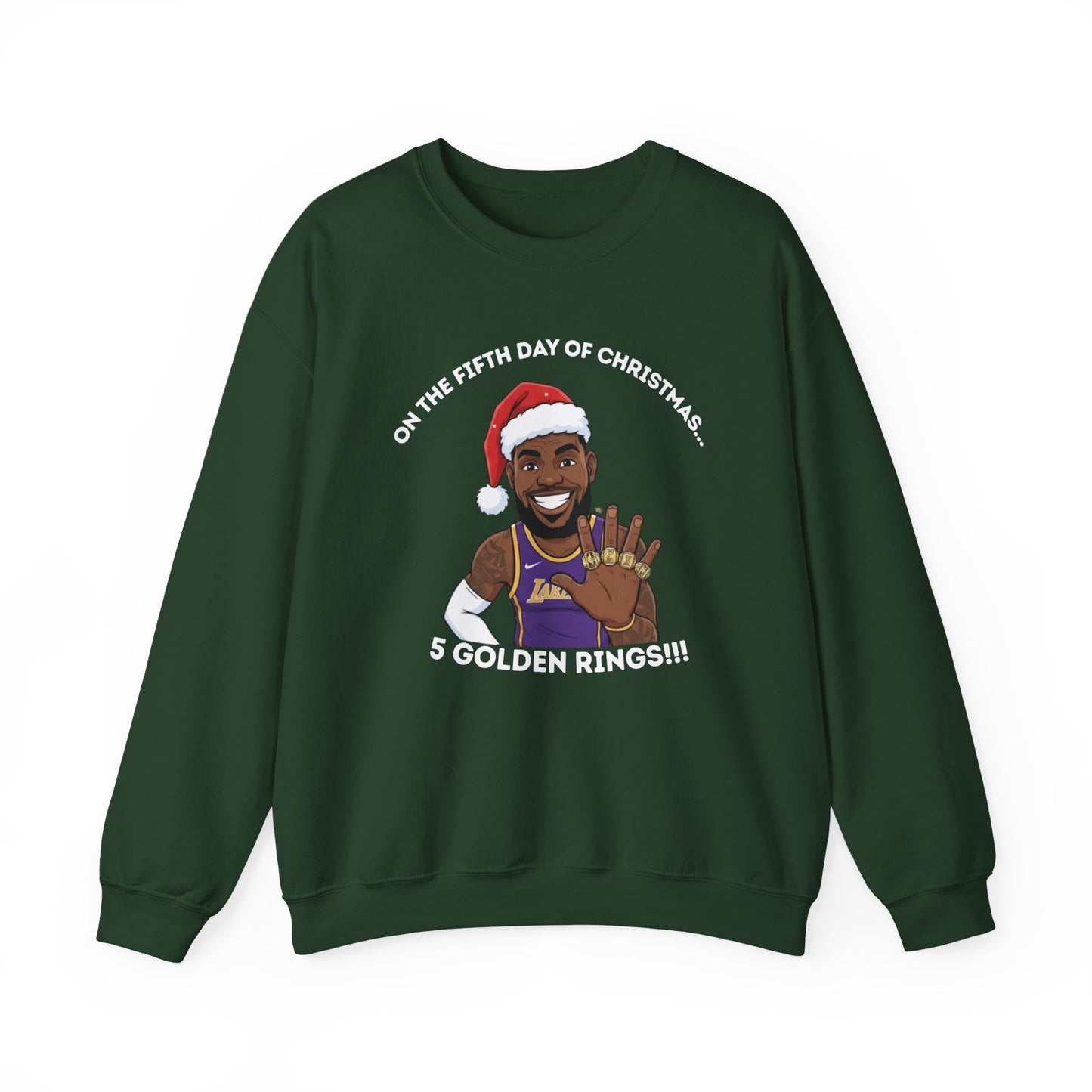 Lebron James 5 Golden Rings Unisex Ugly Christmas Sweatshirt