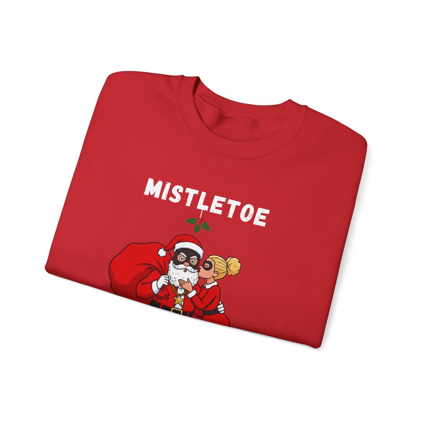 Mistletoe Mayhem (Light Tone) Unisex Ugly Christmas Sweatshirt