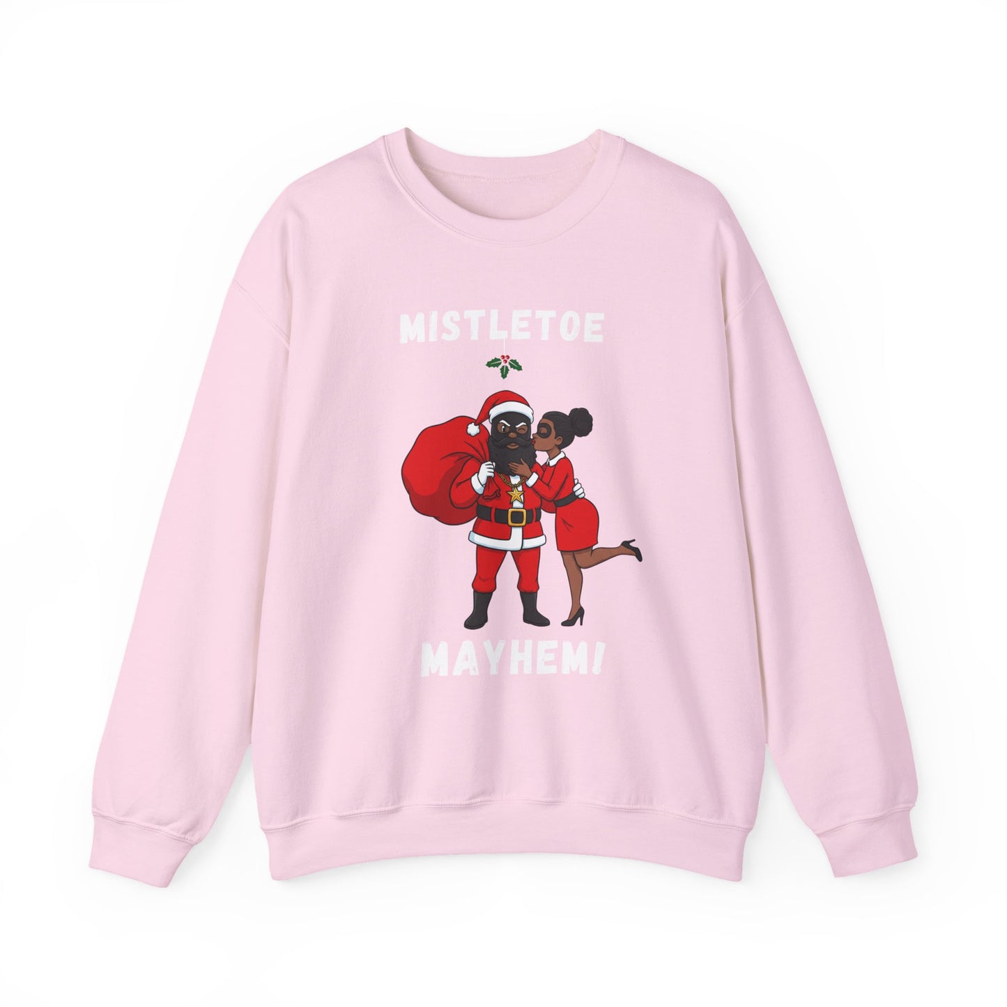 Mistletoe Mayhem (Dark Tone) Unisex Ugly Christmas Sweatshirt