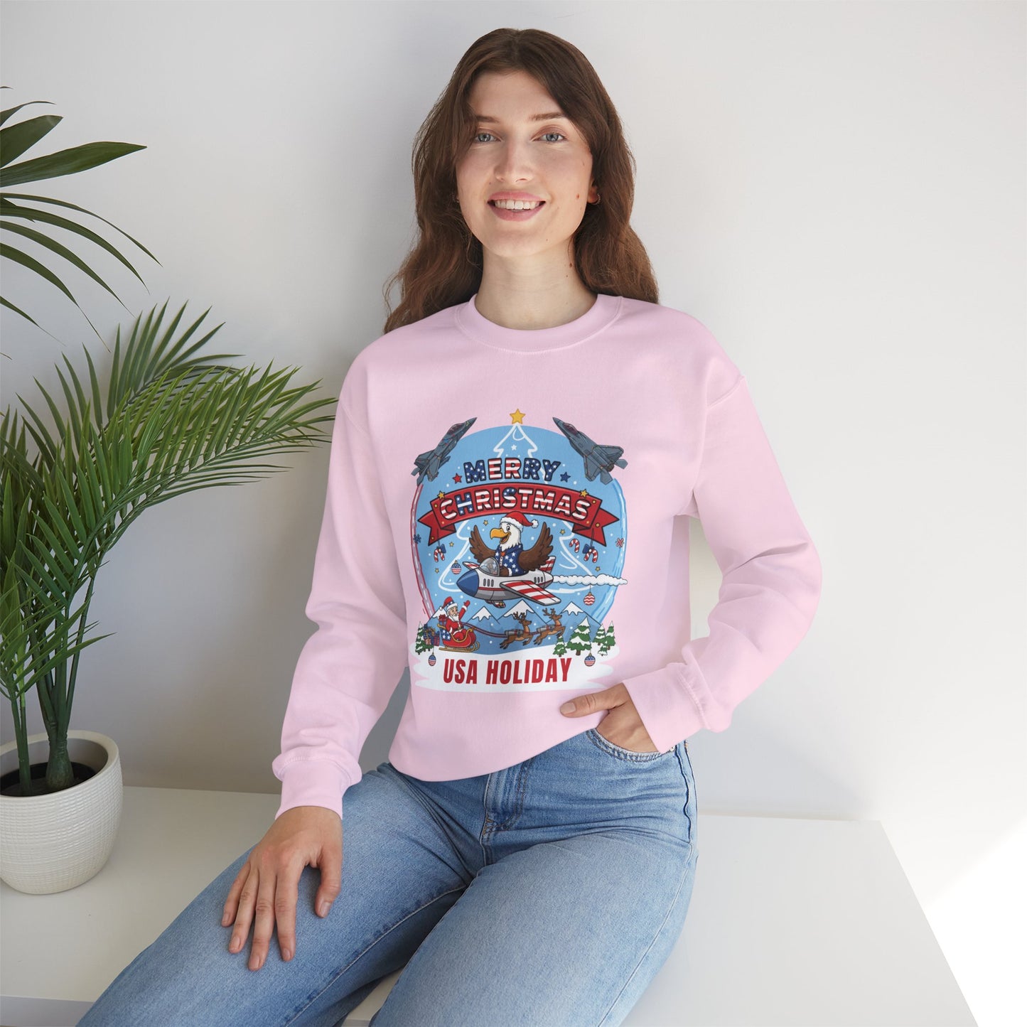 USA Holiday Unisex Ugly Christmas Sweatshirt