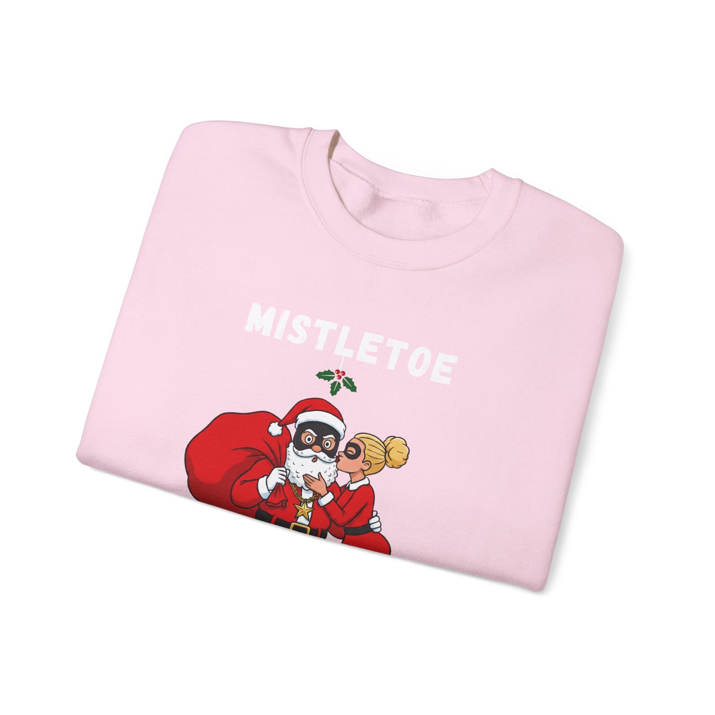 Mistletoe Mayhem (Light Tone) Unisex Ugly Christmas Sweatshirt