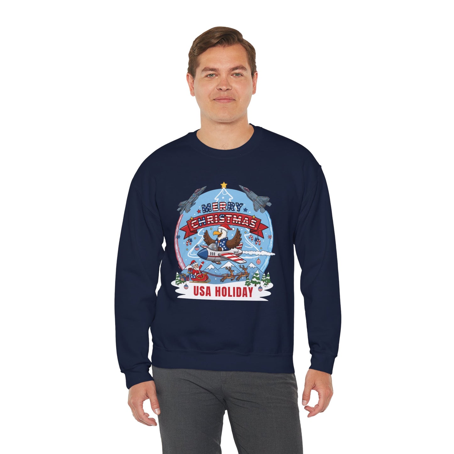 USA Holiday Unisex Ugly Christmas Sweatshirt