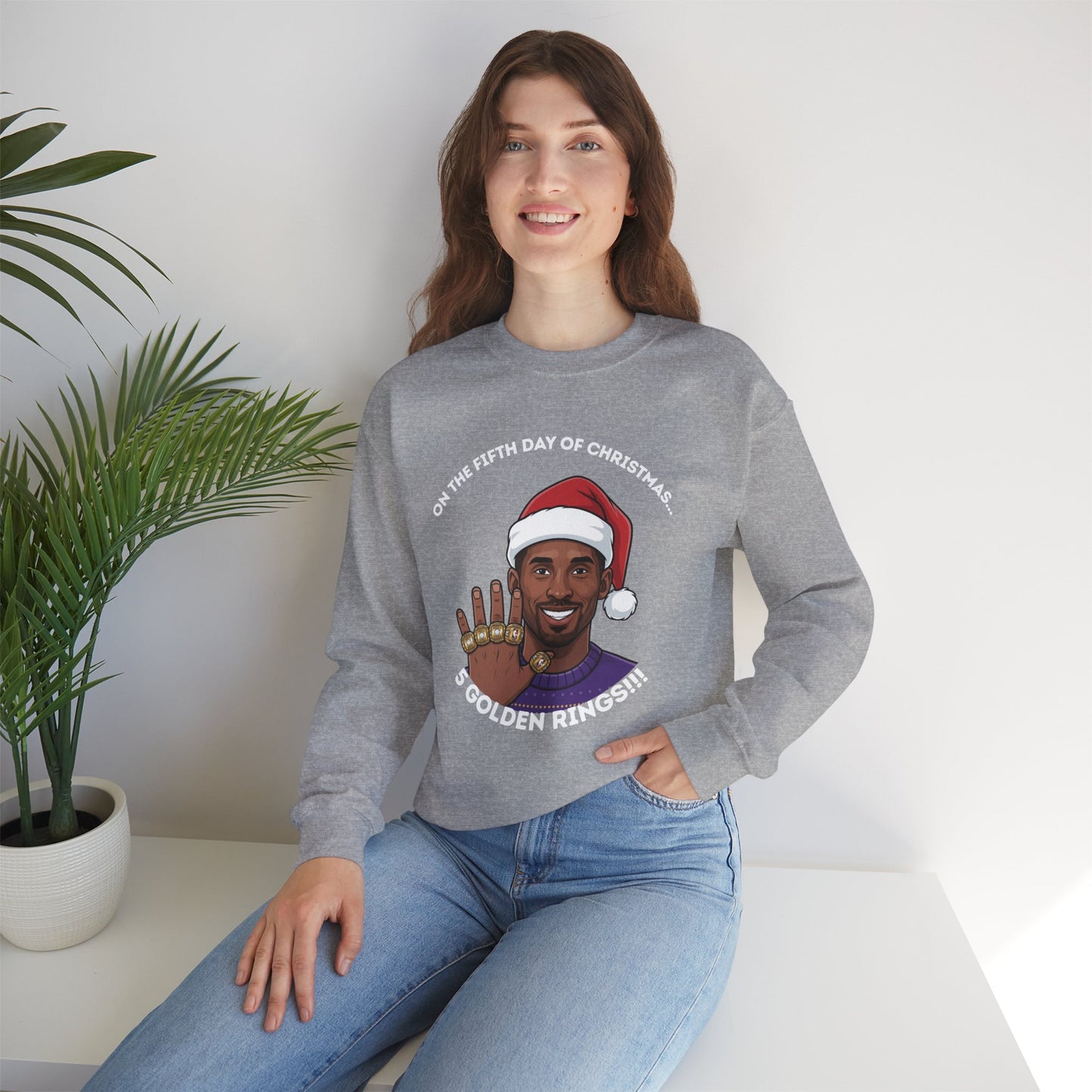 Kobe Bryant 5 Golden Rings Unisex Ugly Christmas Sweatshirt