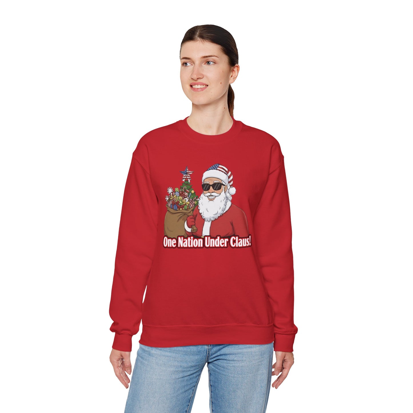 One Nation Under Claus Unisex Ugly Christmas Sweatshirt