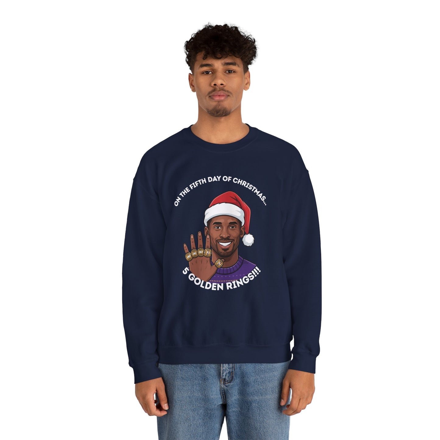 Kobe Bryant 5 Golden Rings Unisex Ugly Christmas Sweatshirt