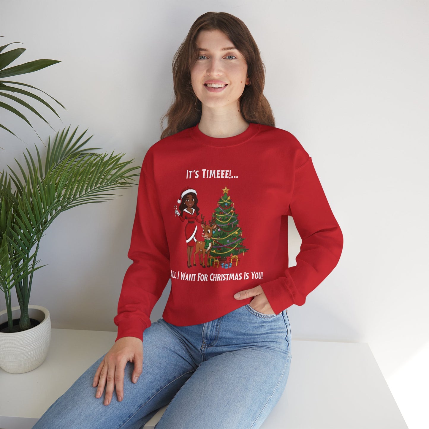 All I Want For Christmas (Dark Tone) Unisex Ugly Christmas Sweatshirt