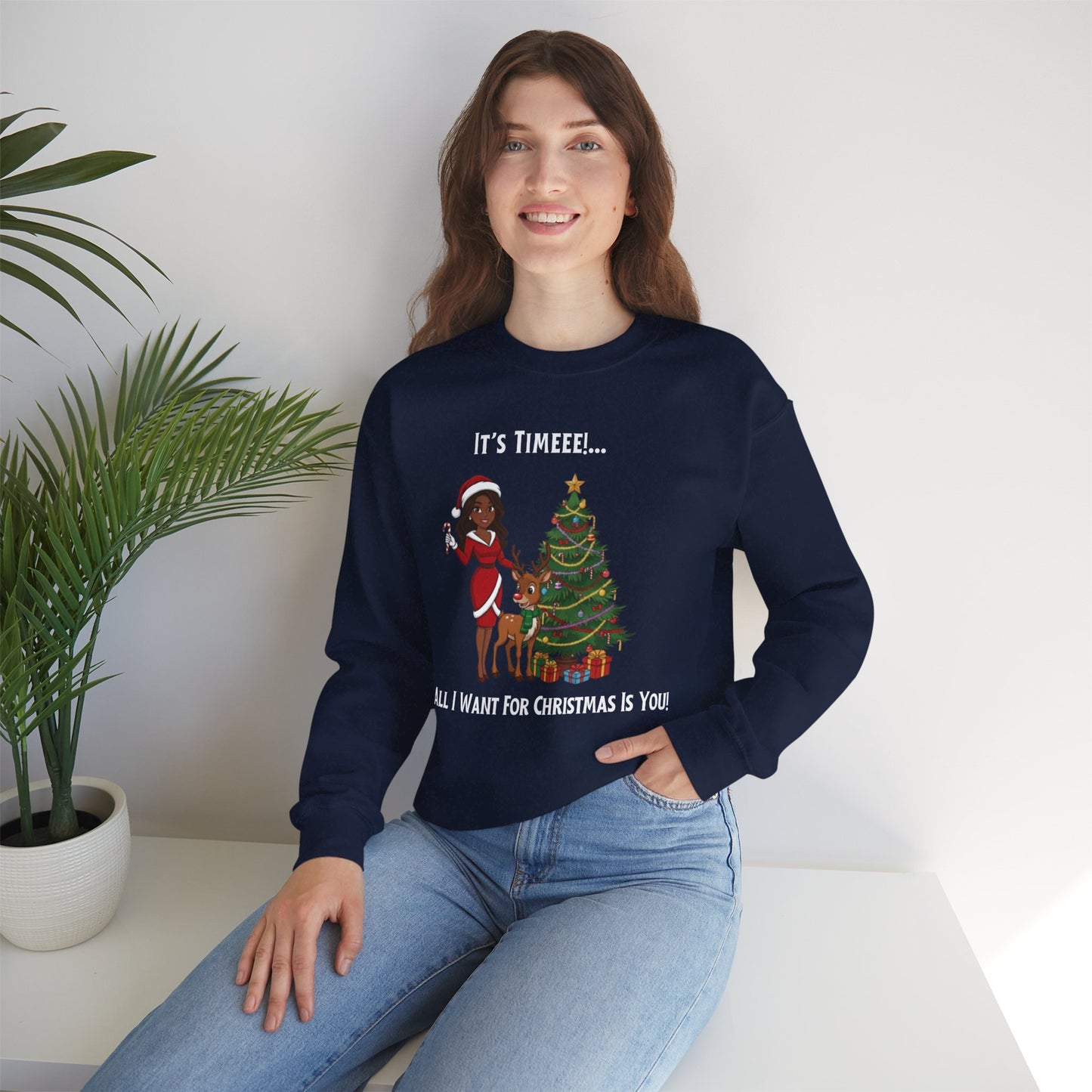All I Want For Christmas (Dark Tone) Unisex Ugly Christmas Sweatshirt
