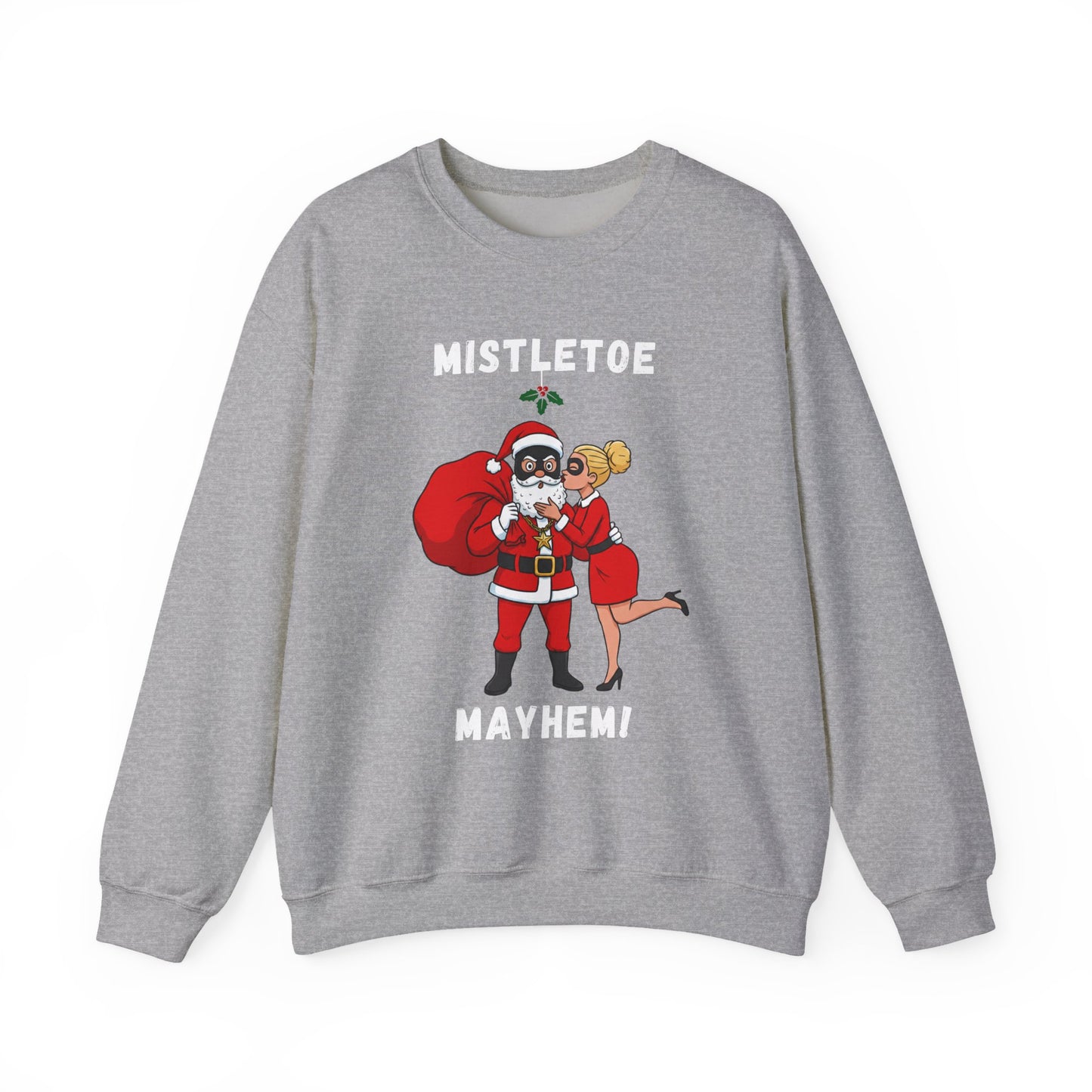 Mistletoe Mayhem (Light Tone) Unisex Ugly Christmas Sweatshirt