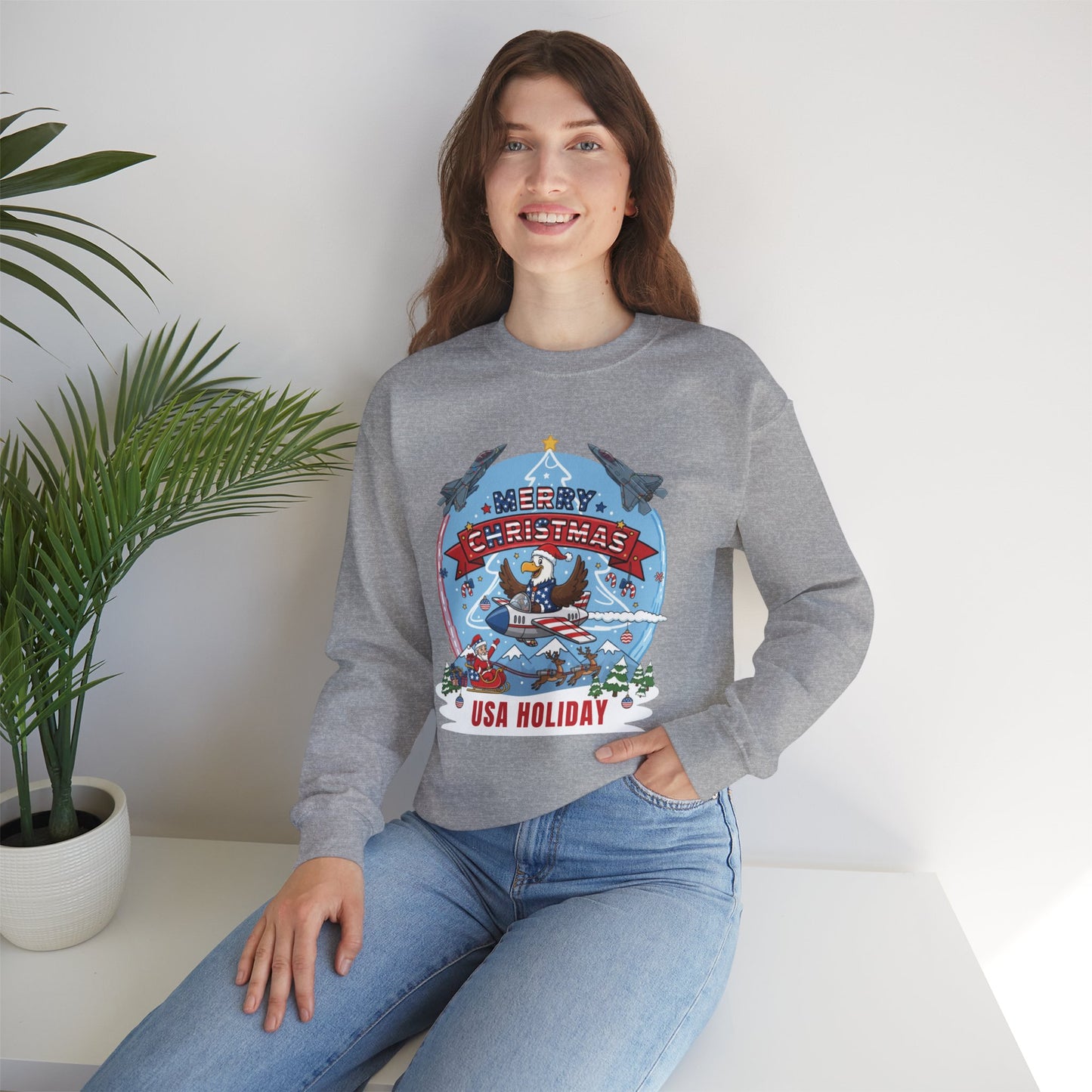 USA Holiday Unisex Ugly Christmas Sweatshirt
