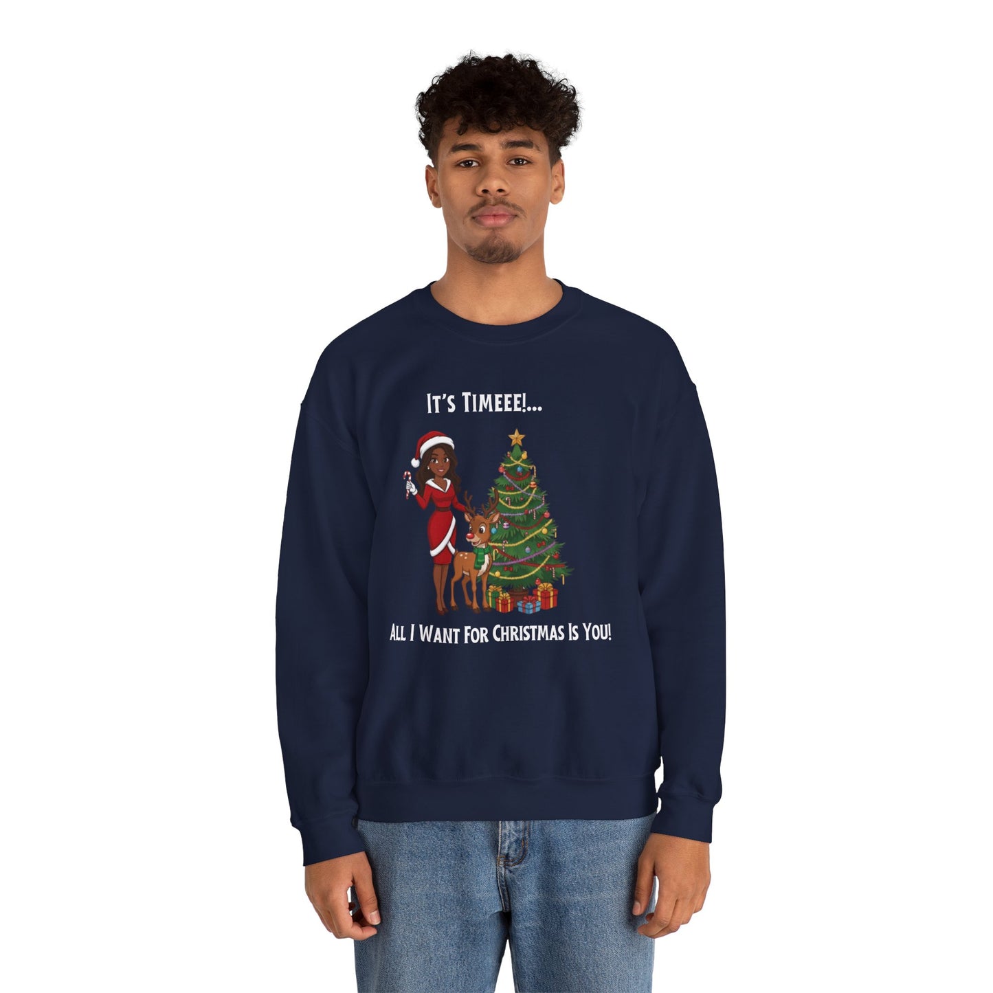 All I Want For Christmas (Dark Tone) Unisex Ugly Christmas Sweatshirt