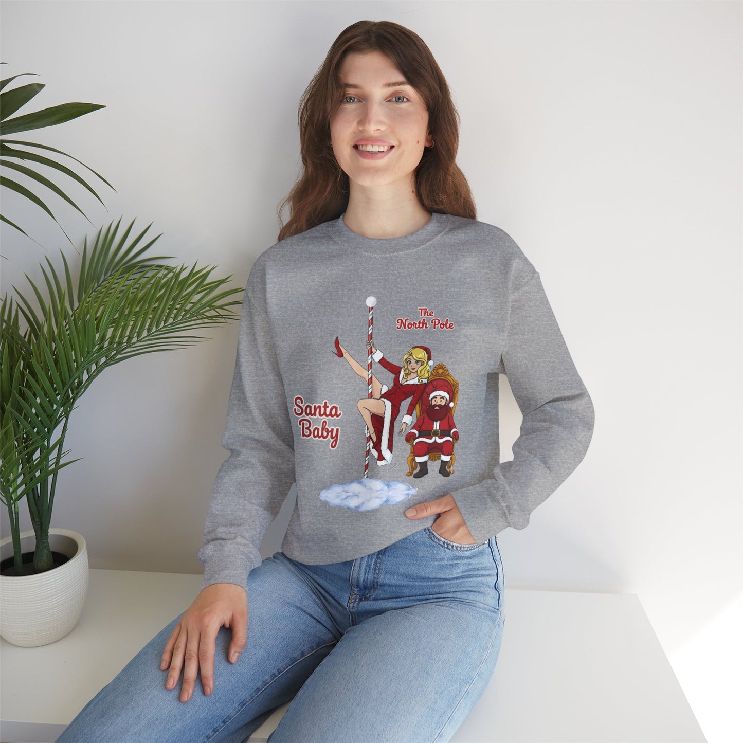 Santa Baby (Light Tone) Unisex Ugly Christmas Sweatshirt