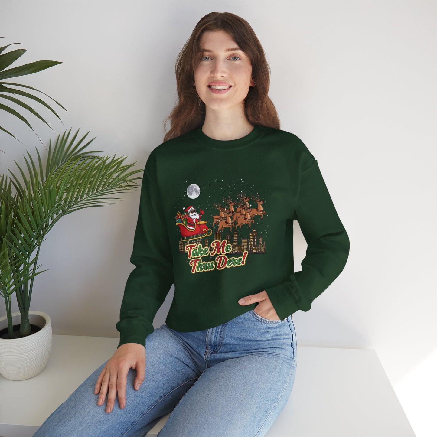 Take Me Thru Dere Unisex Ugly Christmas Sweatshirt