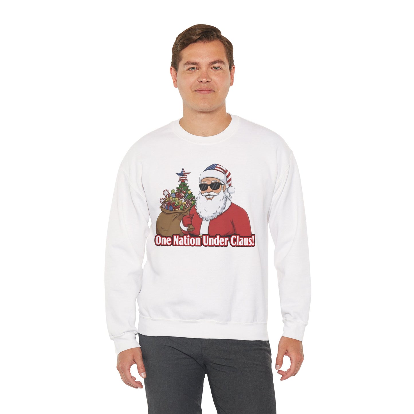 One Nation Under Claus Unisex Ugly Christmas Sweatshirt