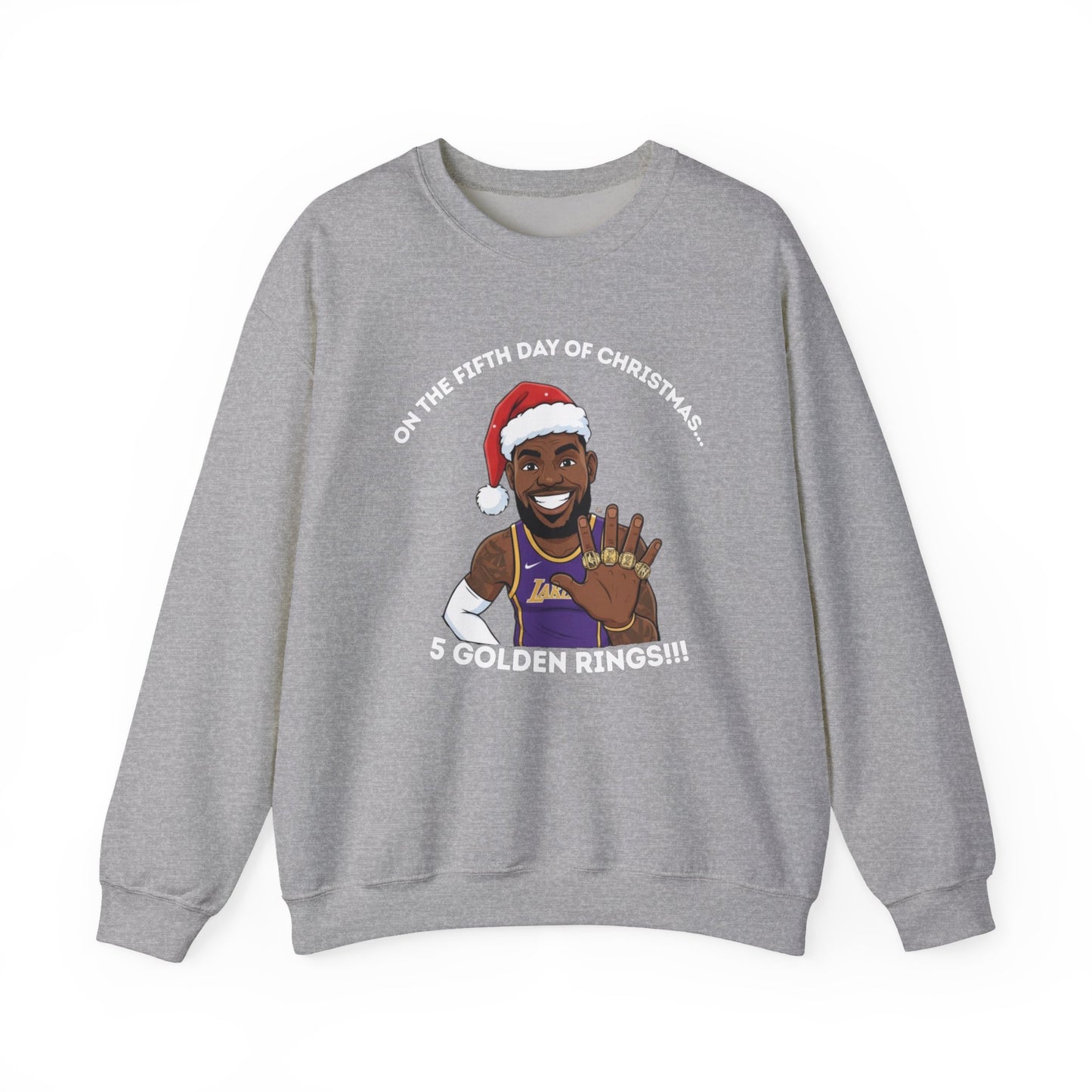 Lebron James 5 Golden Rings Unisex Ugly Christmas Sweatshirt