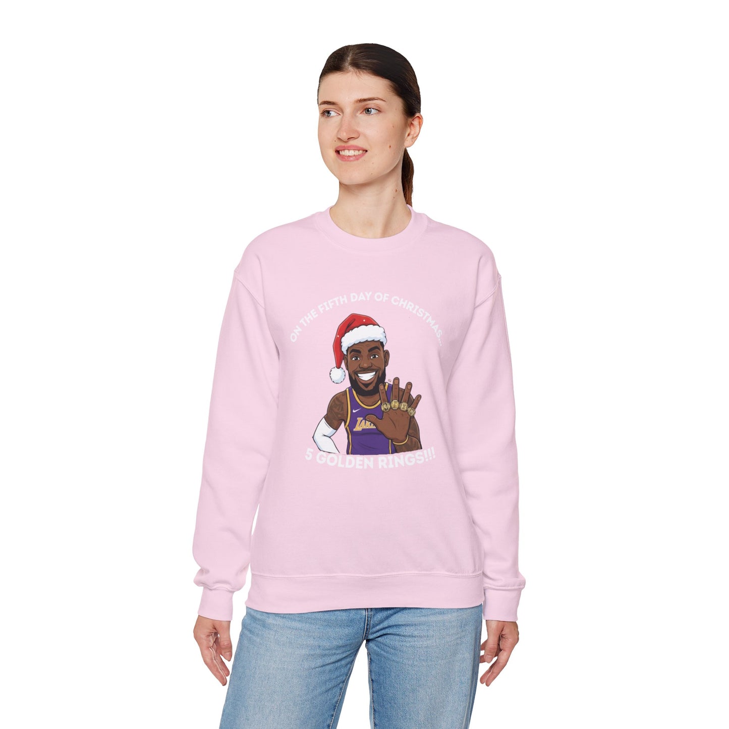 Lebron James 5 Golden Rings Unisex Ugly Christmas Sweatshirt