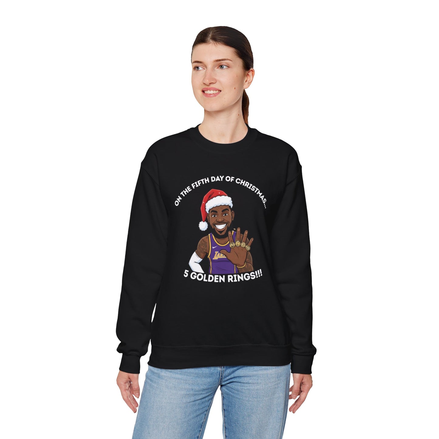 Lebron James 5 Golden Rings Unisex Ugly Christmas Sweatshirt