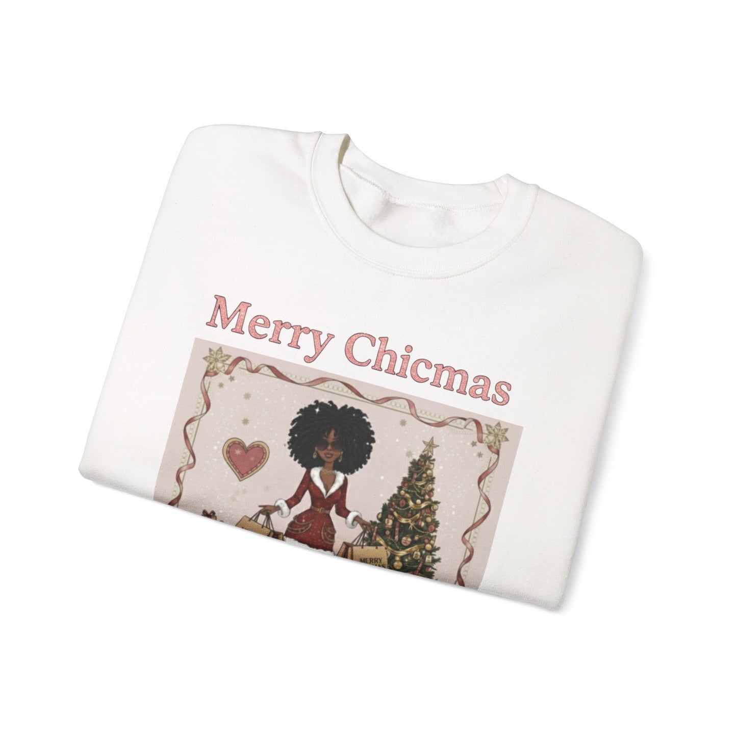 Merry Chicmas (Dark Tone) Unisex Ugly Christmas Sweatshirt