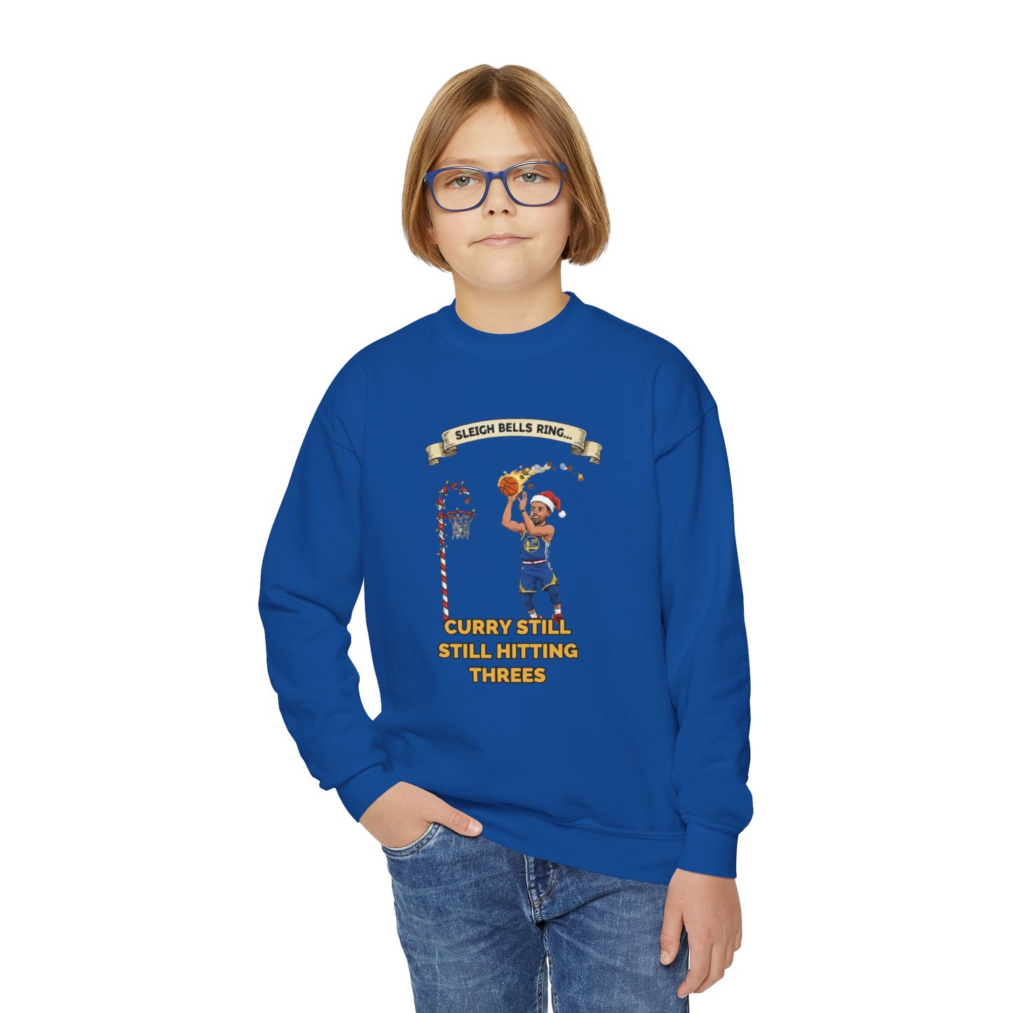 Youth - Steph Curry Still Hitting Threes Ugly Christmas Sweatshirt